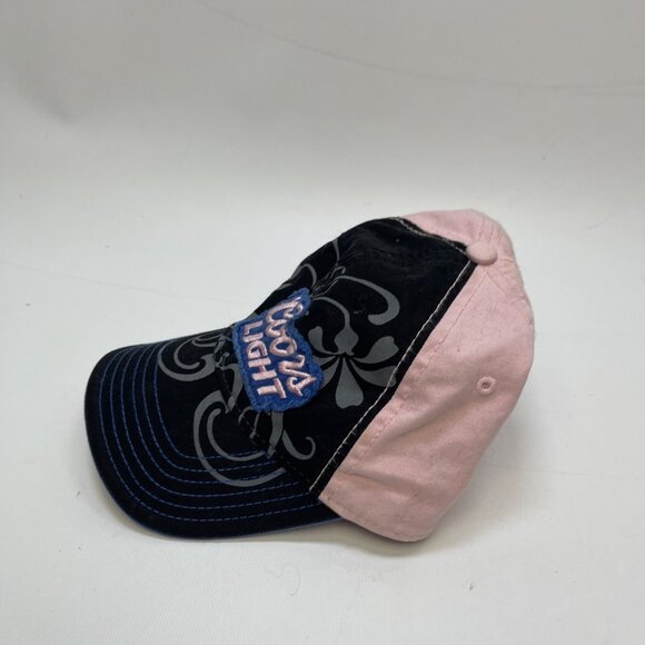 Y2K Coors Light Strapback Adjustable Hat Cap Beer Women Grunge Floral Goth Pink - Picture 3 of 13
